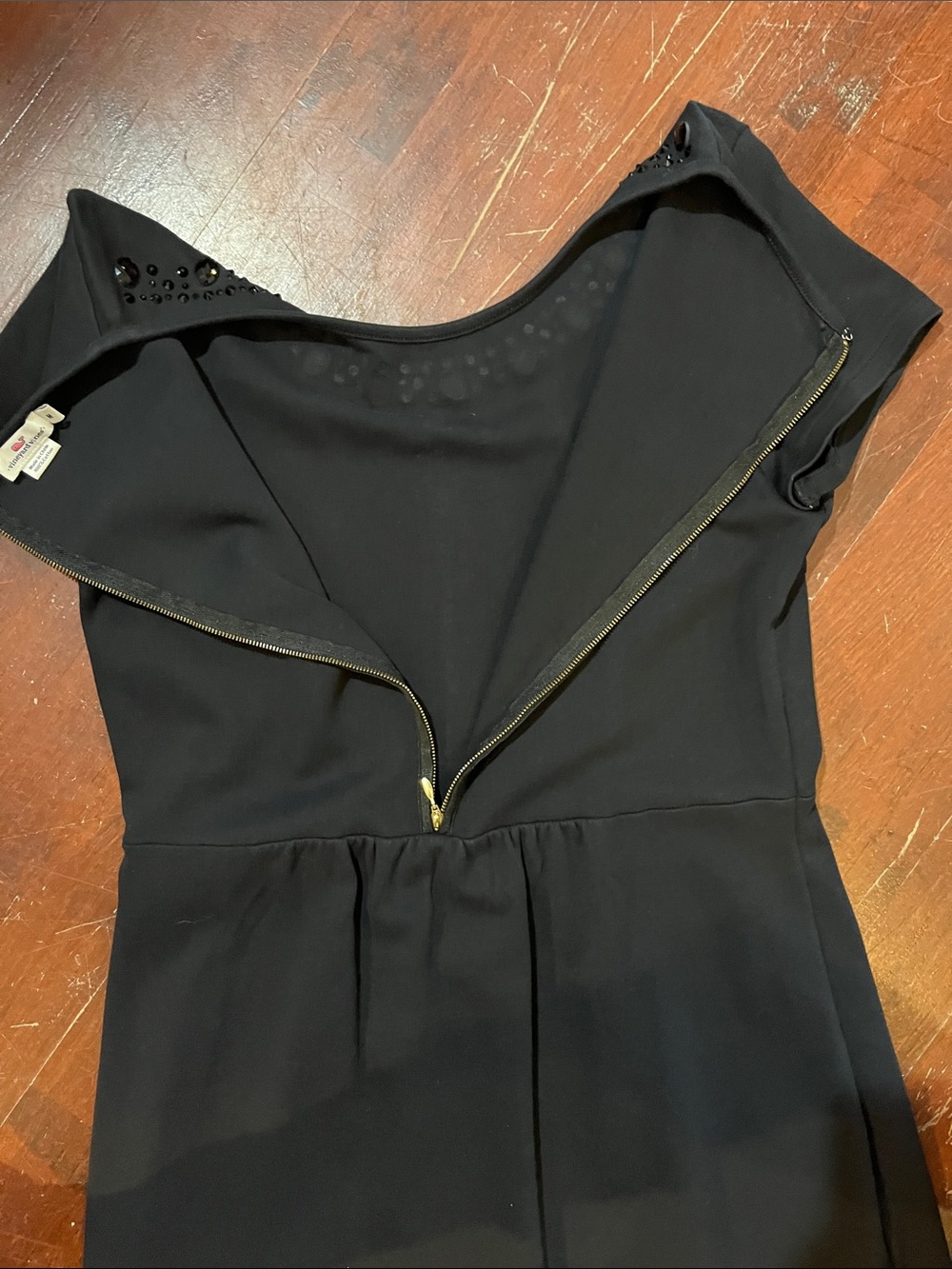 Vineyard Vines Black Short Sleeve Jewel-Neck Dress - Picture 8 of 9
